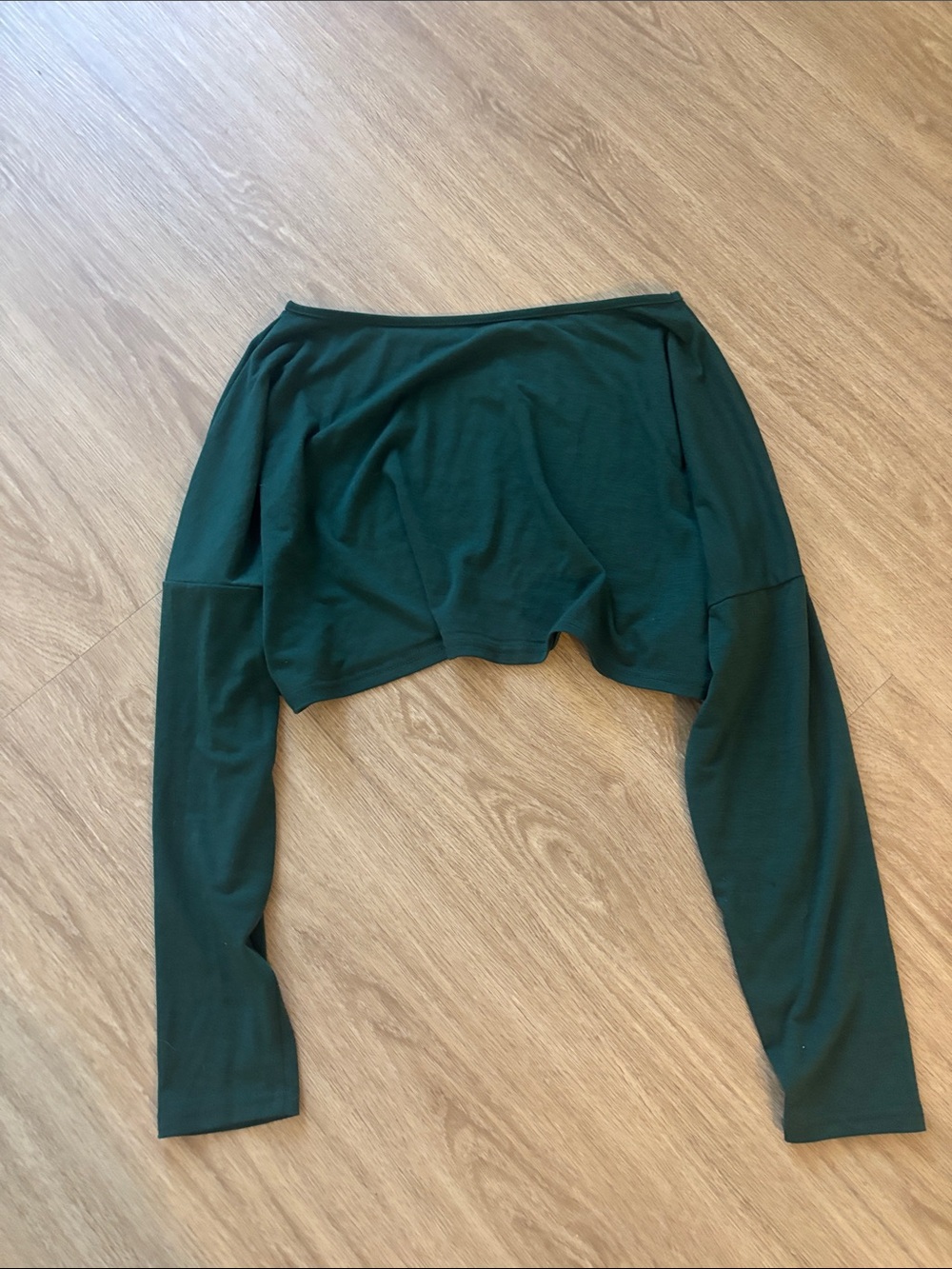 Women’s Dark Green Over the Shoulder Crop Top